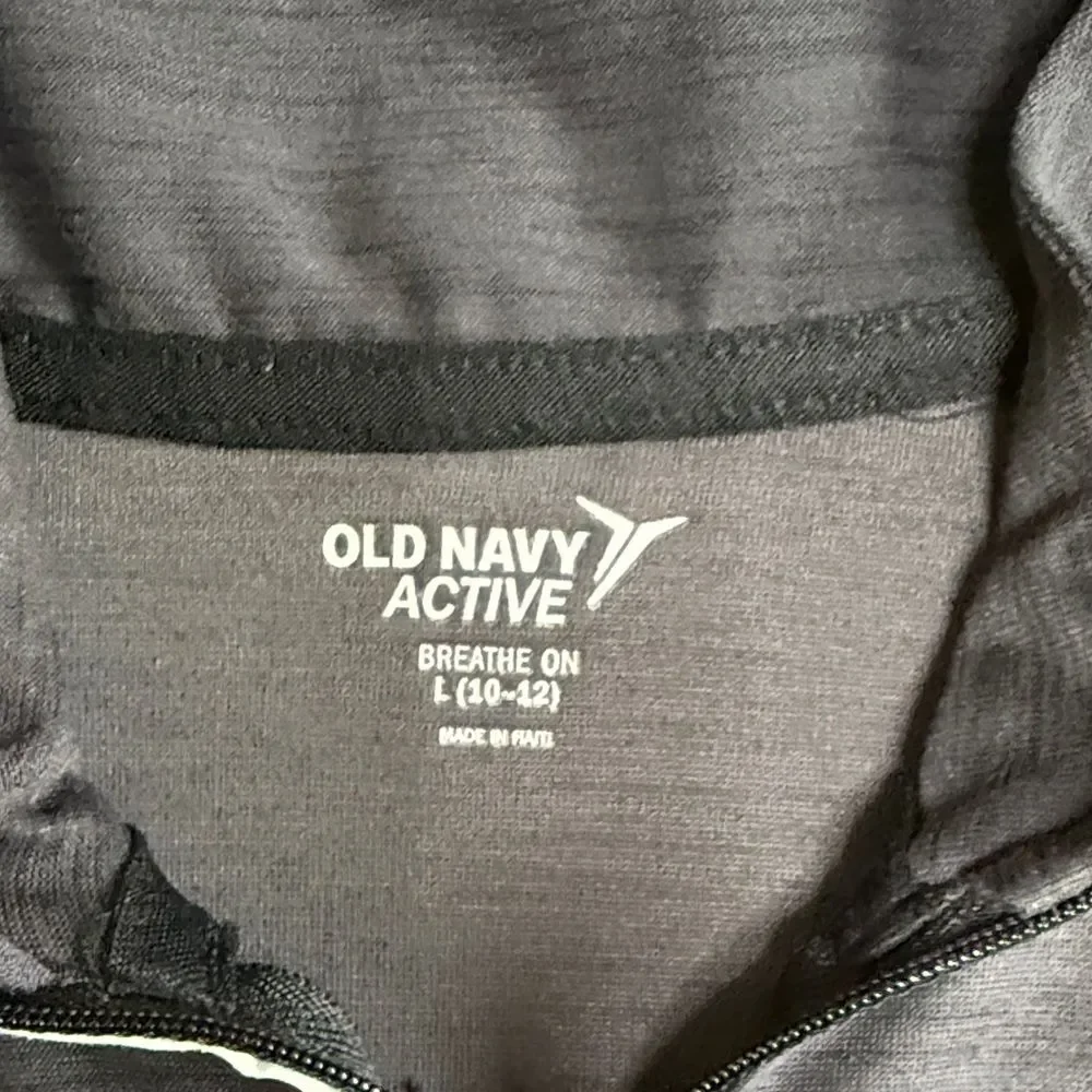 Old Navy Active Boys Size 10 Charcoal Gray Quarter Zip Pullover Performance Top